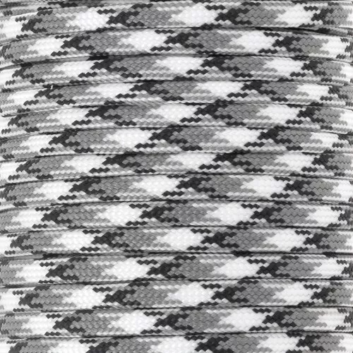 4mm Paracord flat parachute cord - Black - Grey - White x1m