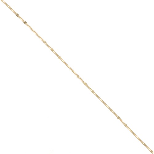 Chain flat links 3-shapes 1.4mm fine gold plated x1m