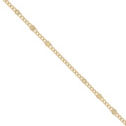 Chain flat links 3-shapes 1.4mm fine gold plated x1m