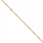 Chain flat links 3-shapes 1.4mm fine gold plated x1m