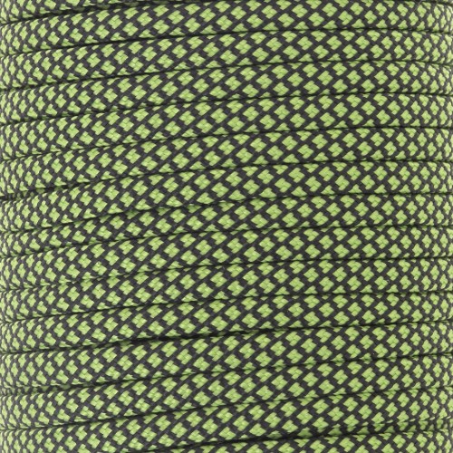 4mm Paracord flat parachute cord - Green - Black x1m