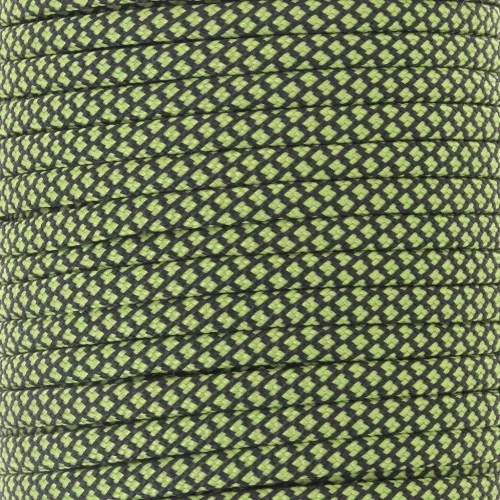 4mm Paracord flat parachute cord - Green - Black x1m