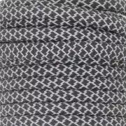 5mm braided polyester cord - Black - Grey x2.8m