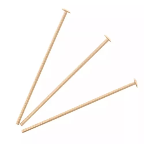 12.5x0.35mm Flat Head Nails - Gold filled x100