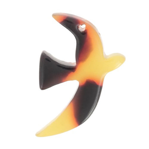 15x10mm Acetate bird charm by Perles & Co - Tortoise shell - Brown x1