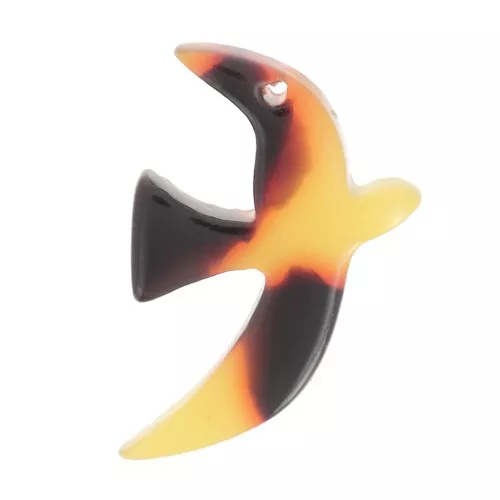 15x10mm Acetate bird charm by Perles & Co - Tortoise shell - Brown x1