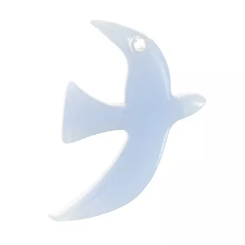 15x10mm Translucent acrylic bird charm by Perles & Co - Glacier blue x1