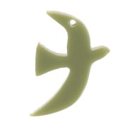15x10mm Acrylic bird charm by Perles & Co - Khaki x1|raw }}