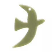 15x10mm Acrylic bird charm by Perles & Co - Khaki x1