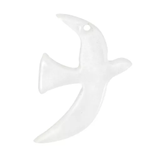 15x10mm Acrylic bird charm by Perles & Co - Pearlescent White x1