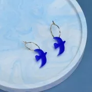 15x10mm Acrylic bird charm by Perles & Co - Pearlescent White x1