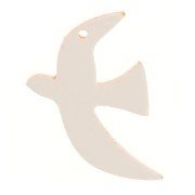 15x10mm Translucent acetate bird charm by Perles & Co - Orange x1