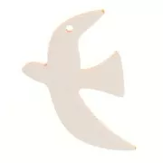 15x10mm Translucent acetate bird charm by Perles & Co - Orange x1