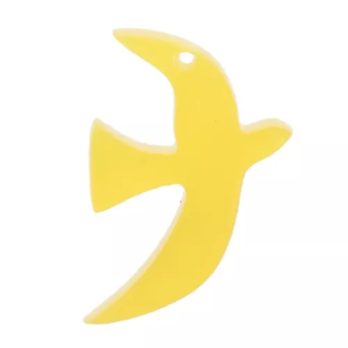 15x10mm Translucent acetate bird charm by Perles & Co - Yellow x1