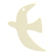 15x10mm Translucent acetate bird charm by Perles & Co - Yellow x1