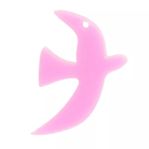 15x10mm Acetate bird charm by Perles & Co - Pink x1