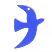 15x10mm Clear acrylic bird charm by Perles&Co - Royal Blue x1
