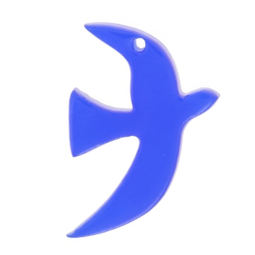 15x10mm Clear acrylic bird charm by Perles&Co - Royal Blue x1