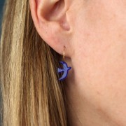 15x10mm Clear acrylic bird charm by Perles&Co - Royal Blue x1