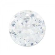 Round Zirconium Pendant 10 mm Crystal x1