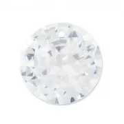 Round Zirconium Pendant 10 mm Crystal x1