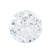 Round Zirconium Pendant  8 mm Crystal x1