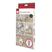 26x14.5cm Silicone mould - 5 shapes Nesting boxes and Birds - Grey x1