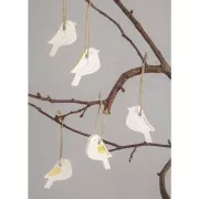 26x14.5cm Silicone mould - 5 shapes Nesting boxes and Birds - Grey x1