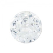 Round Zirconium Pendant  6 mm Crystal x1