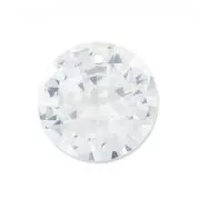 Round Zirconium Pendant  6 mm Crystal x1