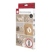 26x14.5cm Silicone mould - 6 shapes Eggs and Rabbit Pendant - Grey x1