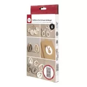 26x14.5cm Silicone mould - 6 shapes Eggs and Rabbit Pendant - Grey x1