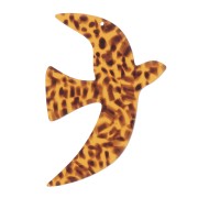 35x25mm Acetate bird pendant by Perles& Co - Terrazzo Brown - Black x1