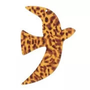 35x25mm Acetate bird pendant by Perles& Co - Terrazzo Brown - Black x1