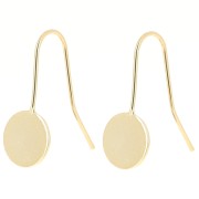 10mm Flat cabochon tray earwires - Fine gold plated x2|raw }}