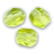 Fire Polished faceted round beads 4mm Light Olivine  x50