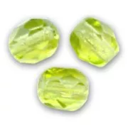 Fire Polished faceted round beads 4mm Light Olivine  x50