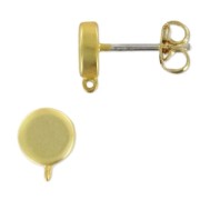 Disc Earstuds 6 mm satiny fine Gold plated x2|raw }}