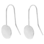 10mm Flat cabochon tray earwires - Silver Tone x2