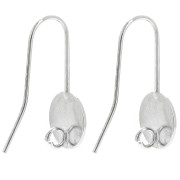 10mm Flat cabochon tray earwires - Silver Tone x2
