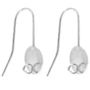 10mm Flat cabochon tray earwires - Silver Tone x2