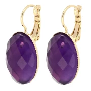 Cabochon holders 18x13 mm with open ring - Fine gold plated x2