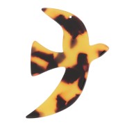 35x25mm Acetate bird pendant by Perles& Co - Brown tortoiseshell x1