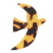 35x25mm Acetate bird pendant by Perles& Co - Brown tortoiseshell x1