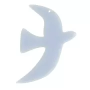 35x25mm Translucent acrylic bird pendant excl. Perles&Co - Glacier blue x1