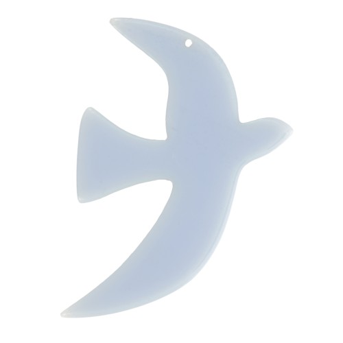 35x25mm Translucent acrylic bird pendant excl. Perles&Co - Glacier blue x1