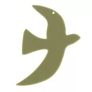35x25mm Acrylic bird pendant by Perles& Co - Khaki x1