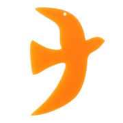 35x25mm Bird pendant in translucent acetate by Perles & Co - Orange x1|raw }}