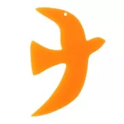 35x25mm Bird pendant in translucent acetate by Perles & Co - Orange x1