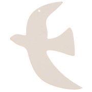 35x25mm Bird pendant in translucent acetate by Perles & Co - Orange x1